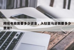 跨境电商需要多少资金，入驻亚马逊需要多少费用？