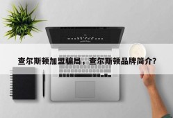 查尔斯顿加盟骗局，查尔斯顿品牌简介？